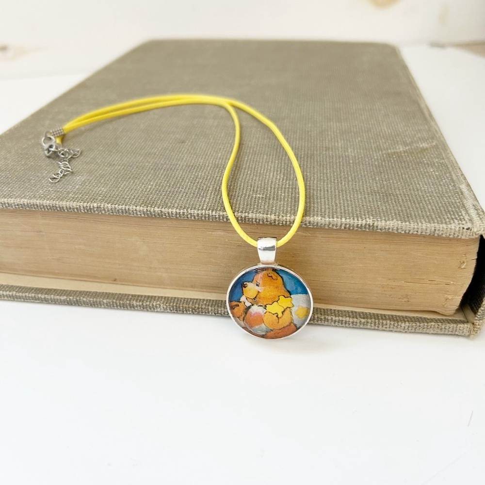 •NEW• Handmade Tenderheart Bear Care Bear Yellow Cord Necklace